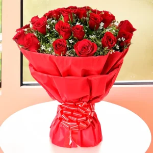 Classic Red Rose Bouquet – 20 Premium Roses